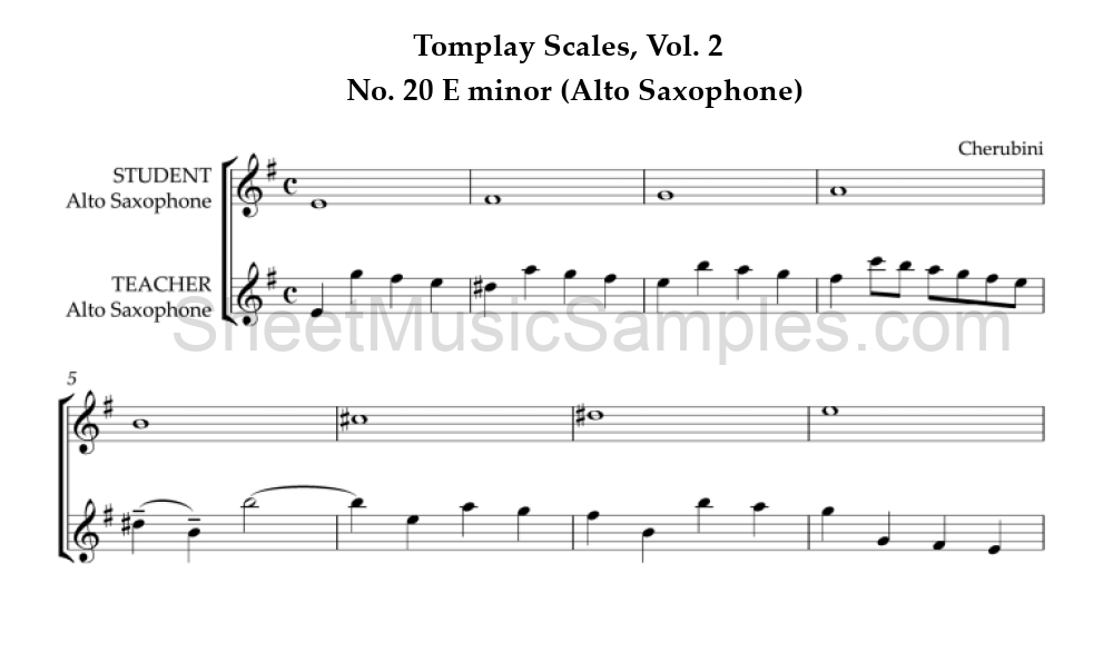 Tomplay Scales, Vol. 2 - No. 20 E minor (Alto Saxophone)