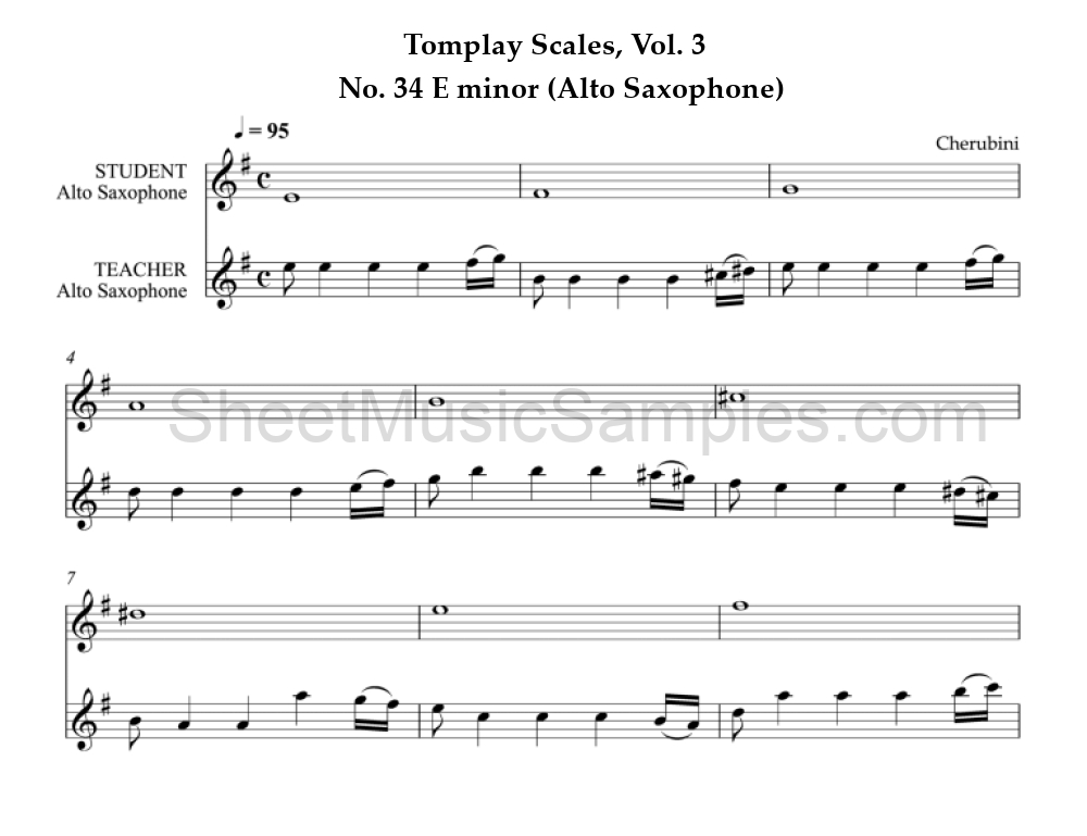 Tomplay Scales, Vol. 3 - No. 34 E minor (Alto Saxophone)