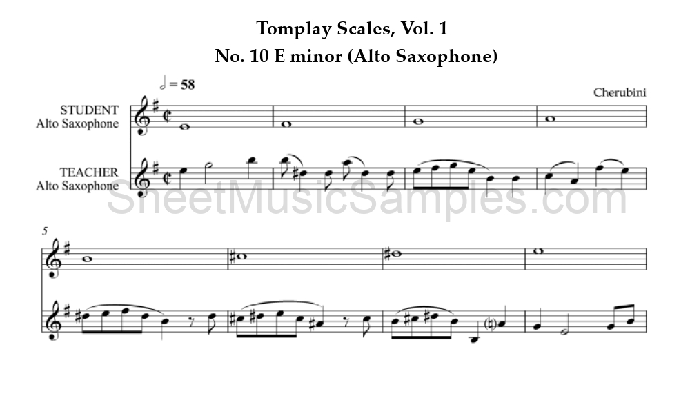 Tomplay Scales, Vol. 1 - No. 10 E minor (Alto Saxophone)