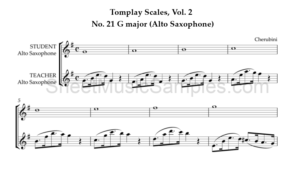 Tomplay Scales, Vol. 2 - No. 21 G major (Alto Saxophone)