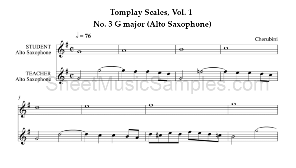 Tomplay Scales, Vol. 1 - No. 3 G major (Alto Saxophone)