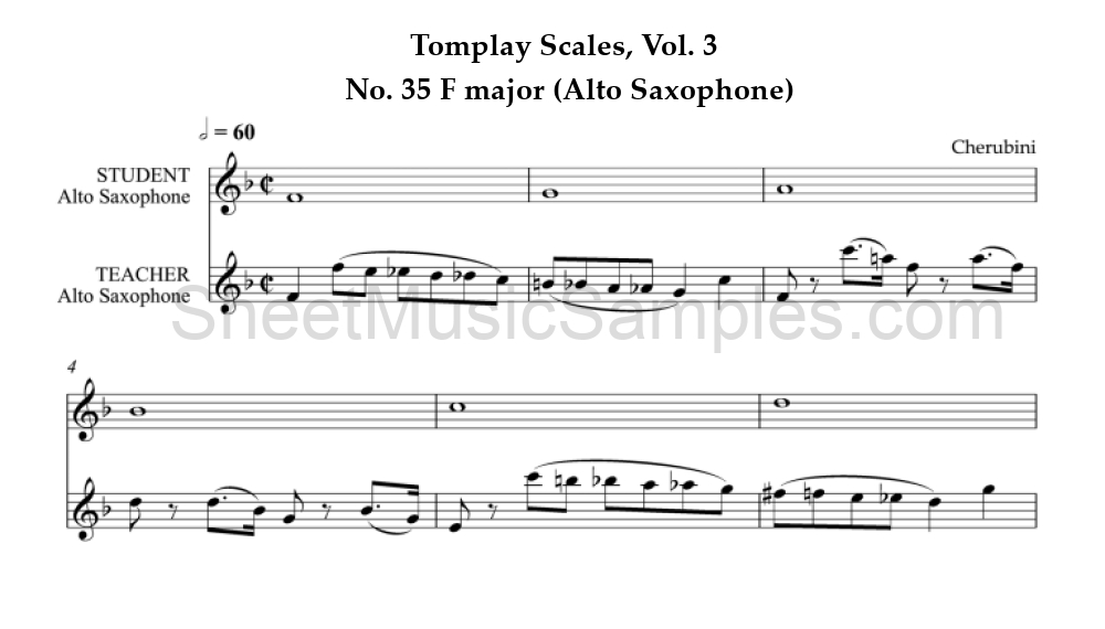 Tomplay Scales, Vol. 3 - No. 35 F major (Alto Saxophone)