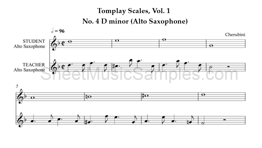 Tomplay Scales, Vol. 1 - No. 4 D minor (Alto Saxophone)