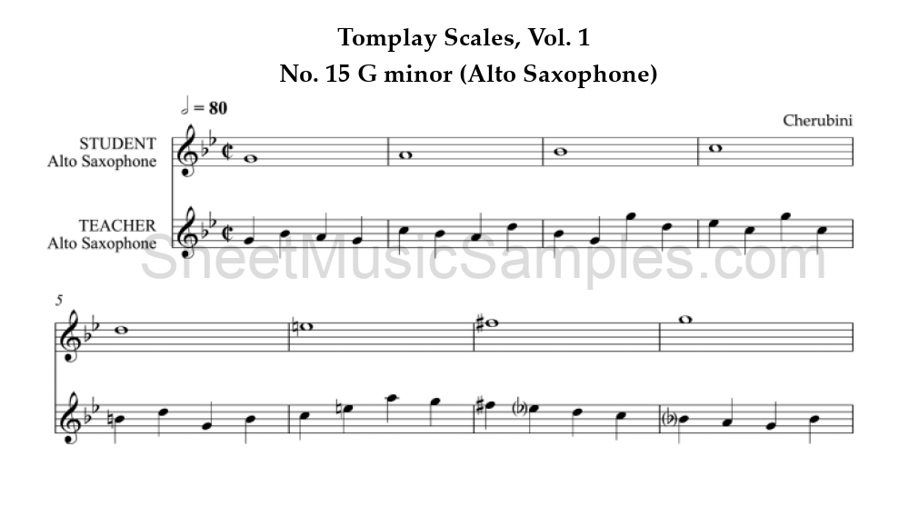 Tomplay Scales, Vol. 1 - No. 15 G minor (Alto Saxophone)