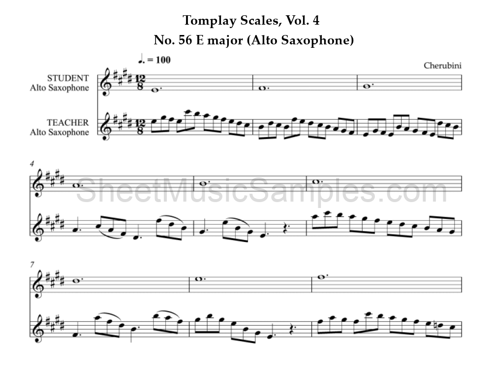 Tomplay Scales, Vol. 4 - No. 56 E major (Alto Saxophone)