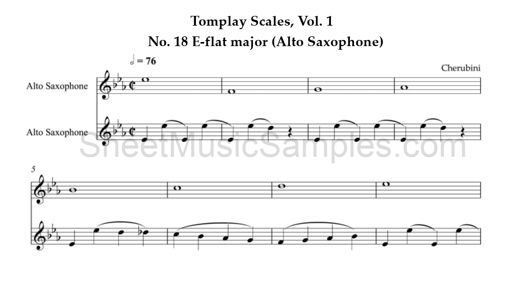 Tomplay Scales, Vol. 1 - No. 18 E-flat major (Alto Saxophone)