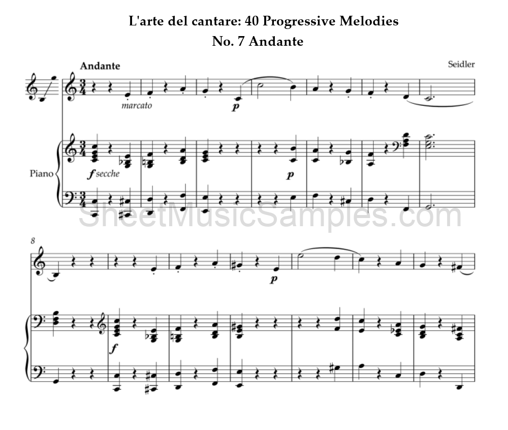 L'arte del cantare: 40 Progressive Melodies - No. 7 Andante