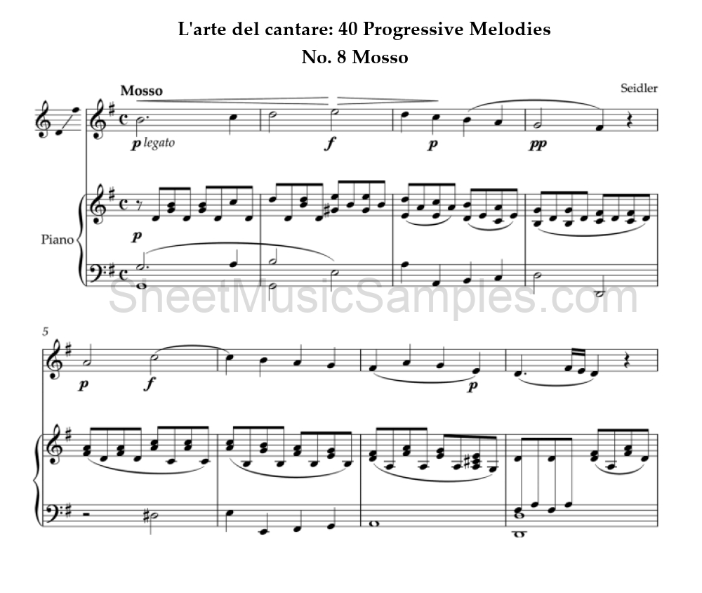 L'arte del cantare: 40 Progressive Melodies - No. 8 Mosso