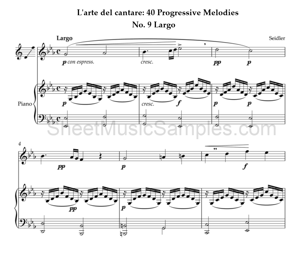 L'arte del cantare: 40 Progressive Melodies - No. 9 Largo