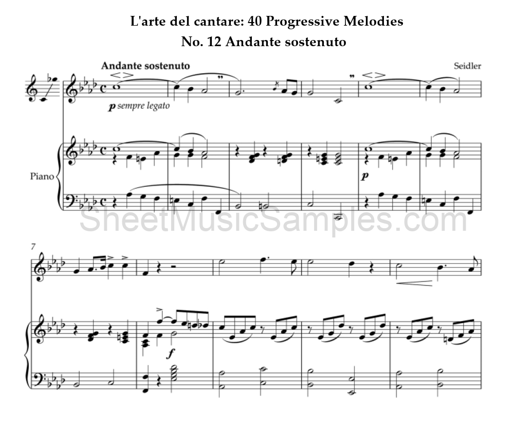 L'arte del cantare: 40 Progressive Melodies - No. 12 Andante sostenuto