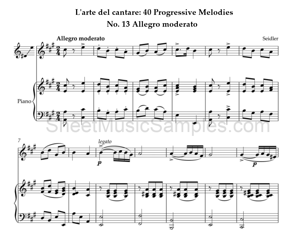 L'arte del cantare: 40 Progressive Melodies - No. 13 Allegro moderato