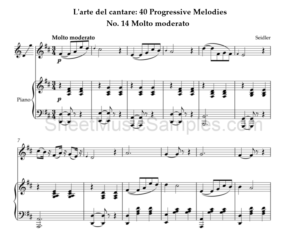 L'arte del cantare: 40 Progressive Melodies - No. 14 Molto moderato