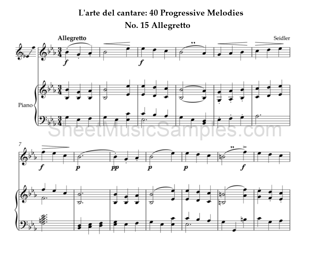 L'arte del cantare: 40 Progressive Melodies - No. 15 Allegretto