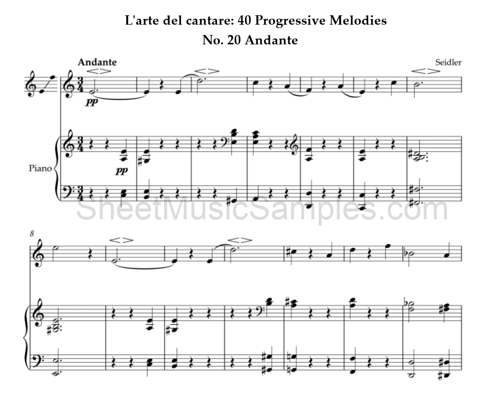 L'arte del cantare: 40 Progressive Melodies - No. 20 Andante