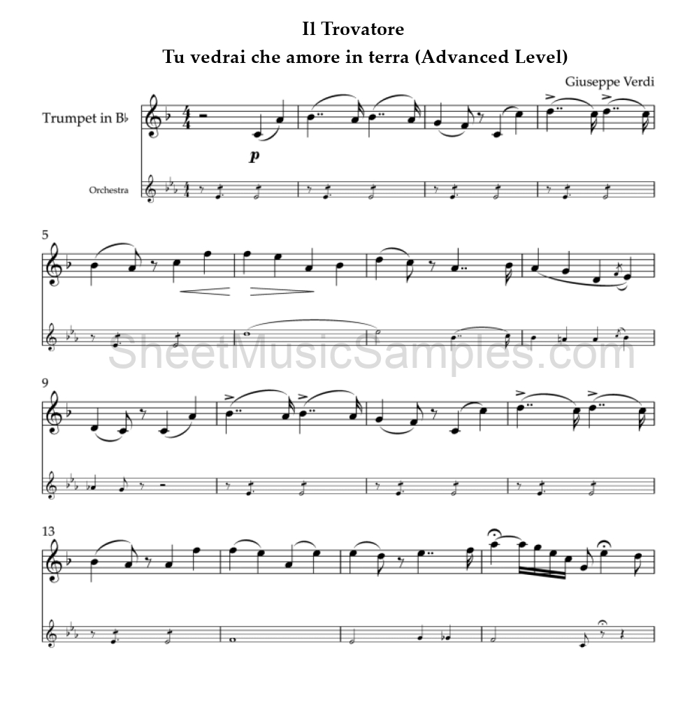 Il Trovatore - Tu vedrai che amore in terra (Advanced Level)