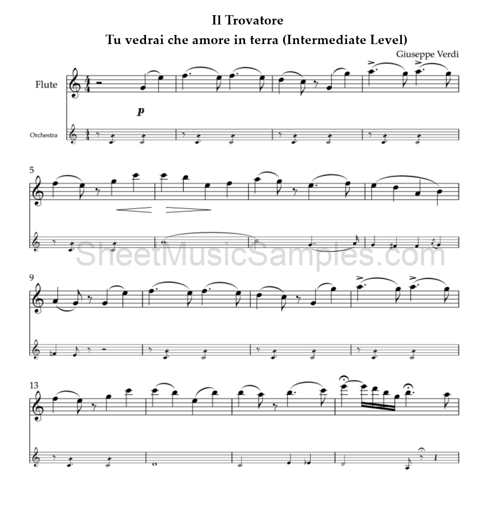 Il Trovatore - Tu vedrai che amore in terra (Intermediate Level)