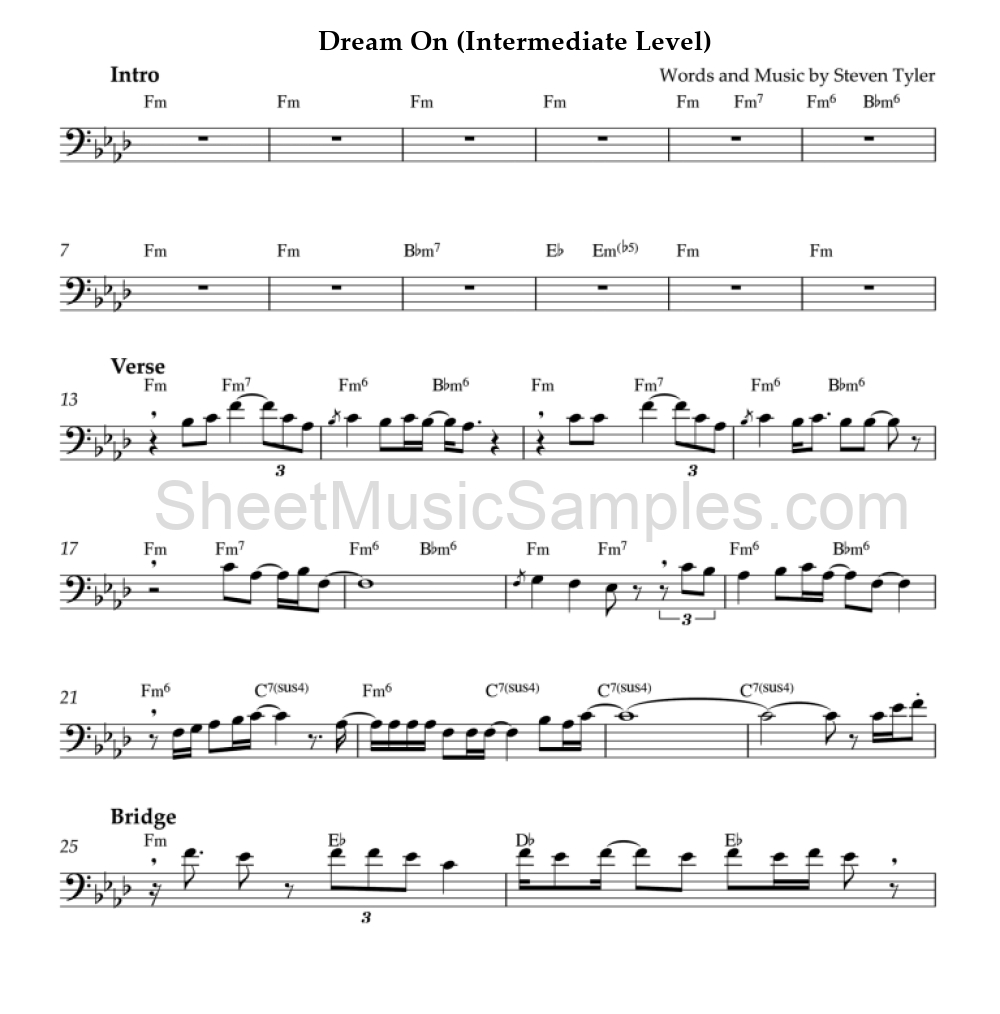 Dream On (Intermediate Level)