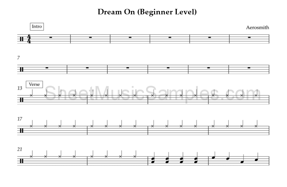 Dream On (Beginner Level)