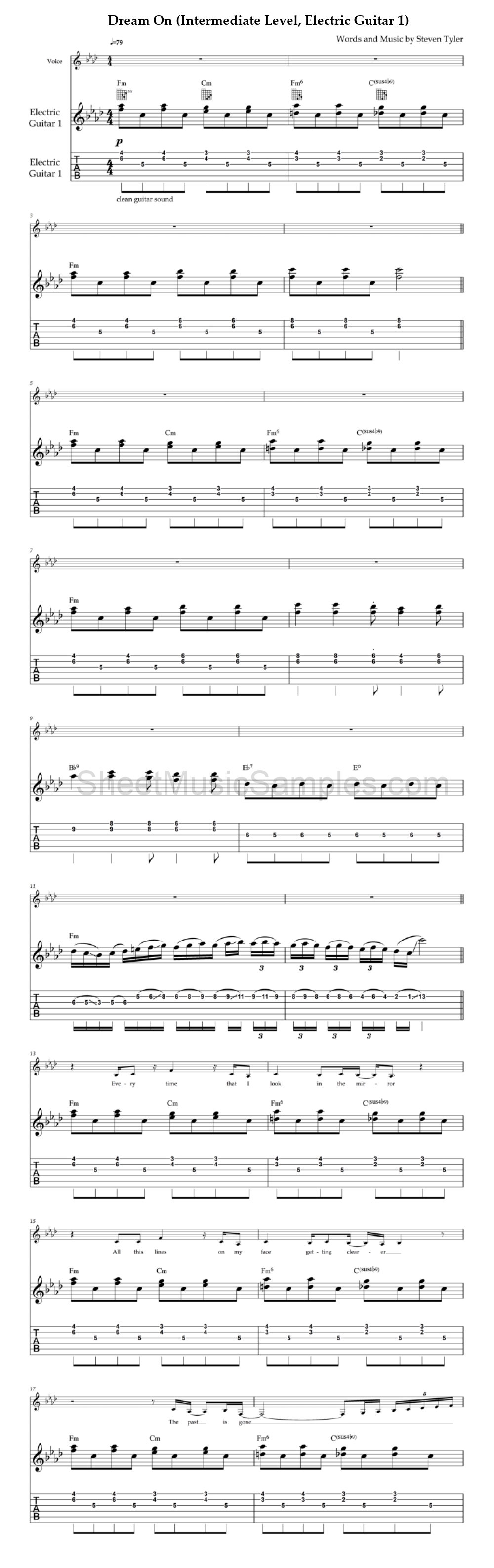 Dream On (Intermediate Level, Electric Guitar 1)