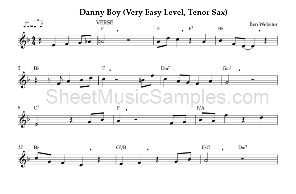 Danny Boy (Very Easy Level, Tenor Sax)