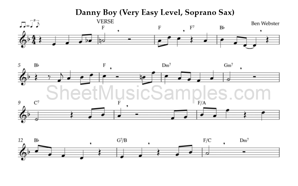 Danny Boy (Very Easy Level, Soprano Sax)