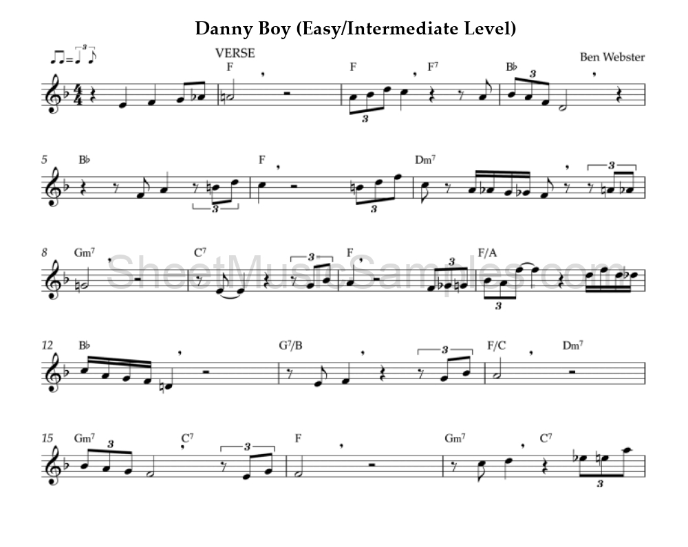 Danny Boy (Easy/Intermediate Level)