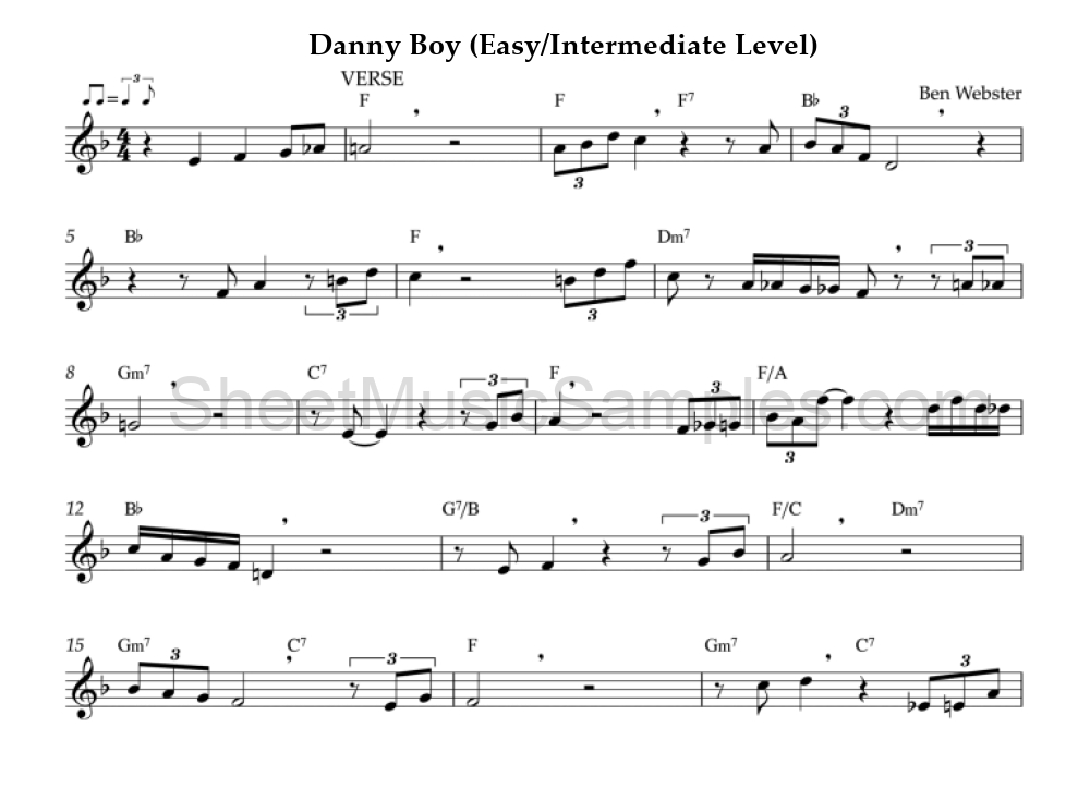 Danny Boy (Easy/Intermediate Level)