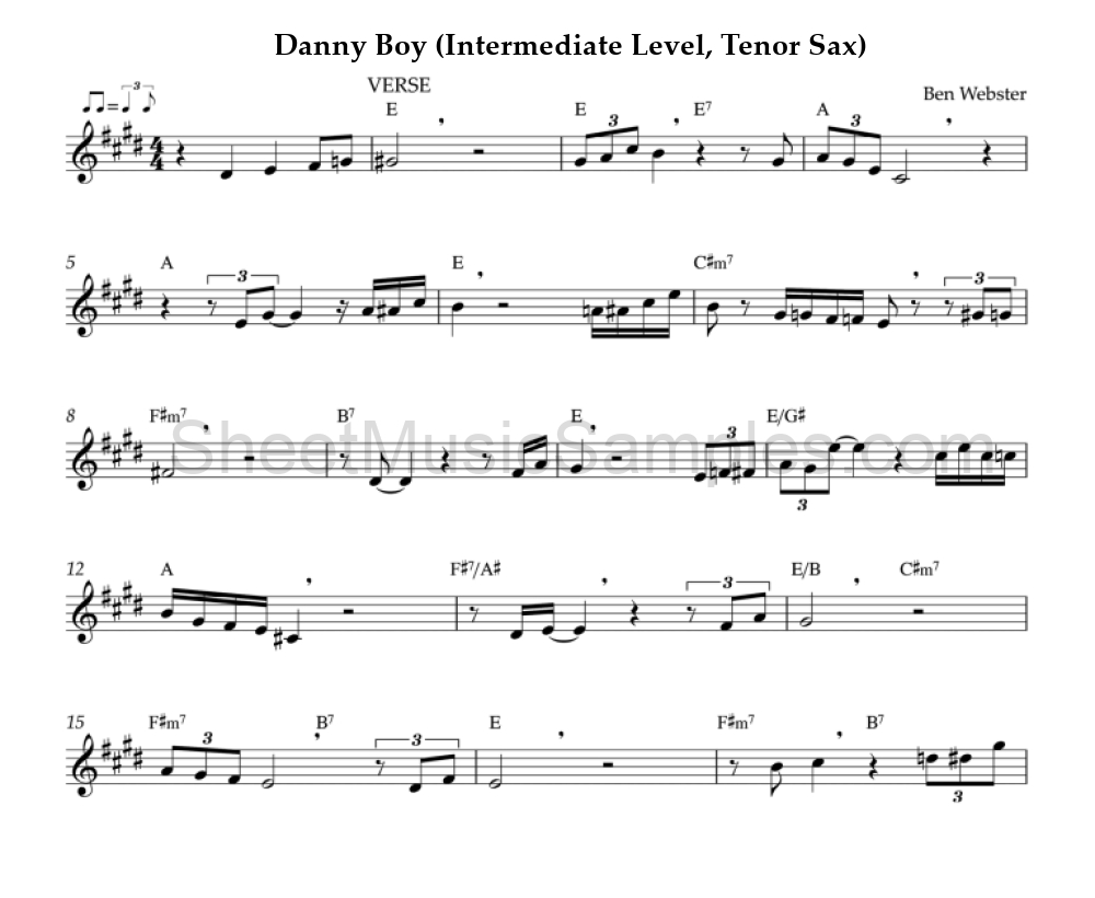 Danny Boy (Intermediate Level, Tenor Sax)