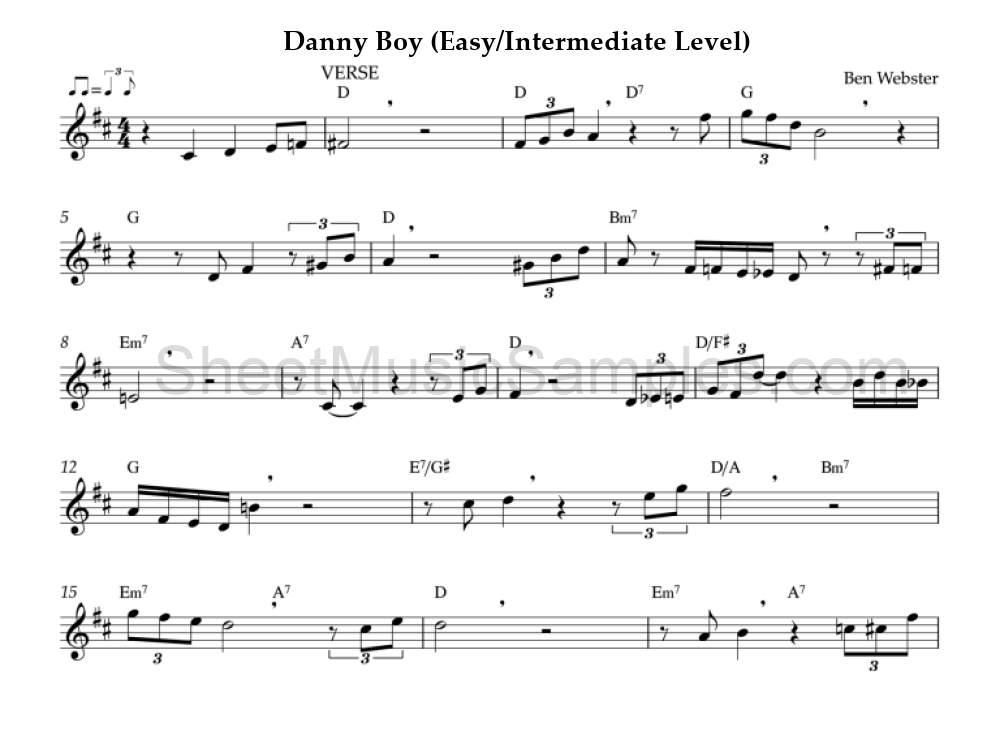 Danny Boy (Easy/Intermediate Level)