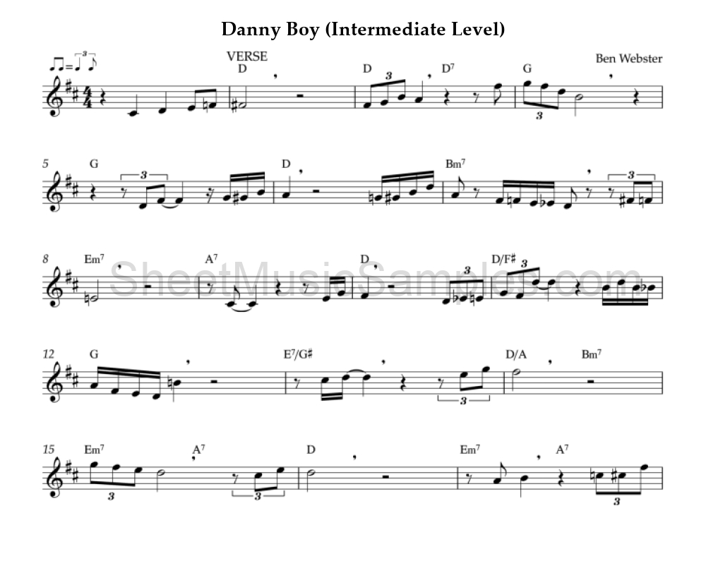 Danny Boy (Intermediate Level)