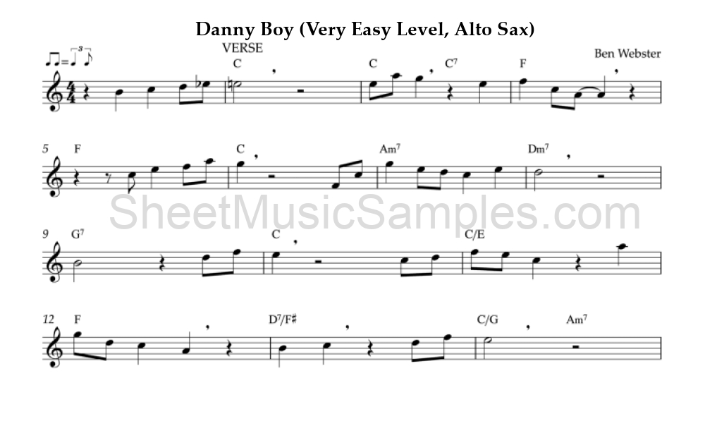 Danny Boy (Very Easy Level, Alto Sax)