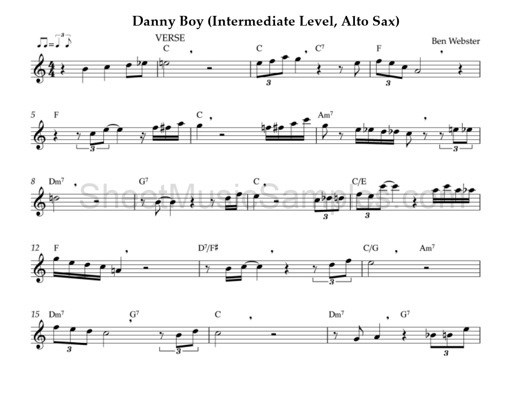 Danny Boy (Intermediate Level, Alto Sax)