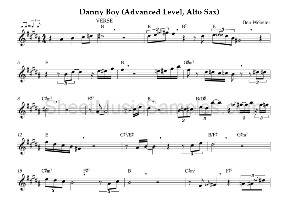 Danny Boy (Advanced Level, Alto Sax)