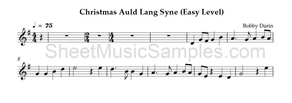 Christmas Auld Lang Syne (Easy Level)