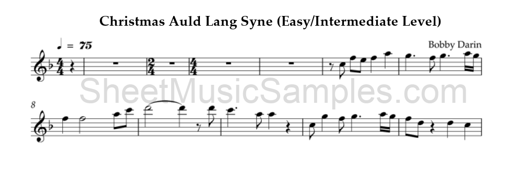 Christmas Auld Lang Syne (Easy/Intermediate Level)