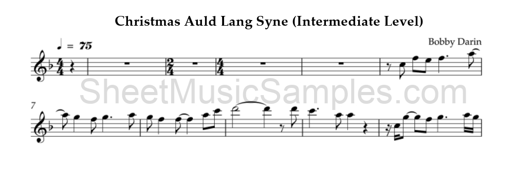 Christmas Auld Lang Syne (Intermediate Level)