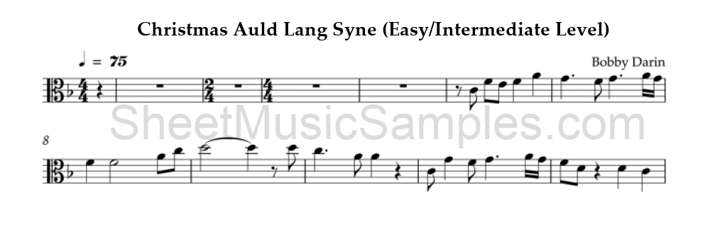 Christmas Auld Lang Syne (Easy/Intermediate Level)