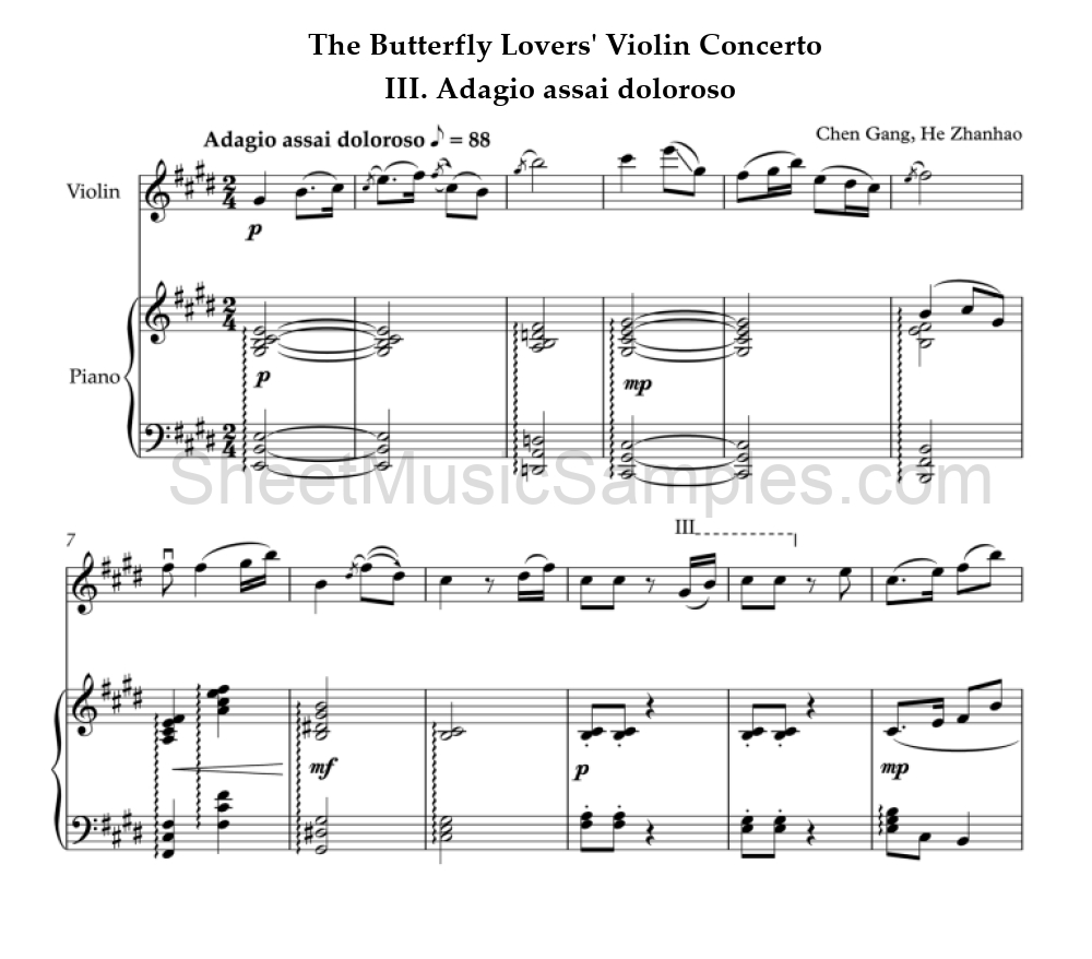 The Butterfly Lovers' Violin Concerto - III. Adagio assai doloroso