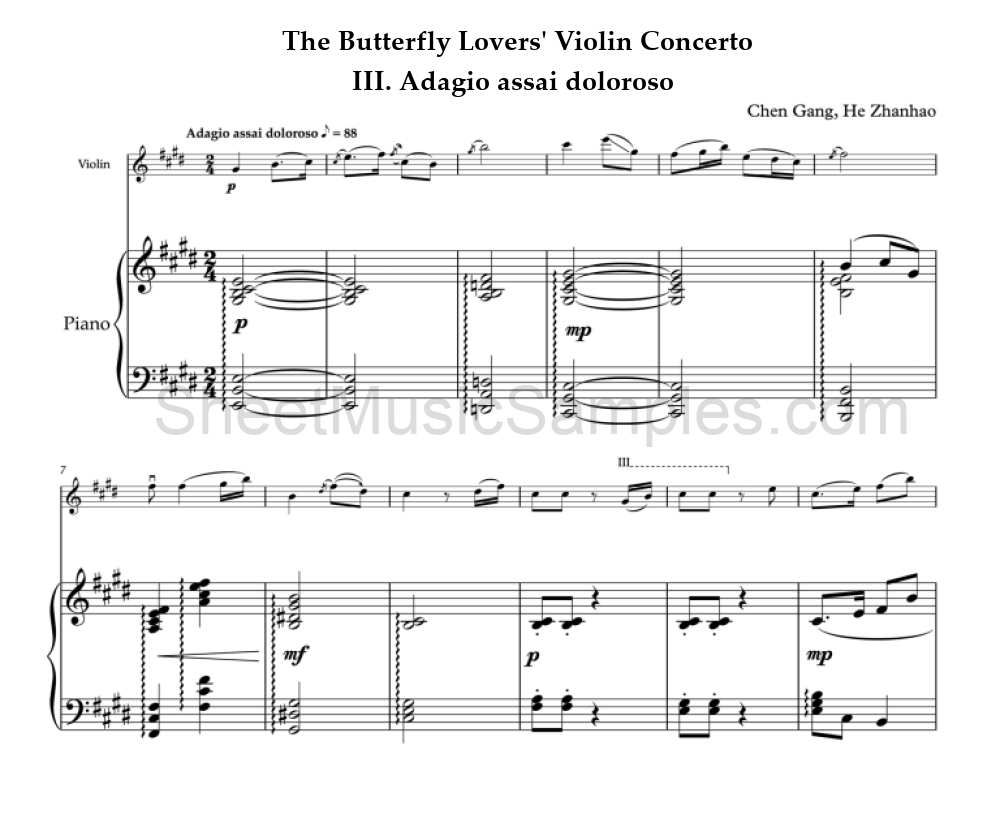 The Butterfly Lovers' Violin Concerto - III. Adagio assai doloroso