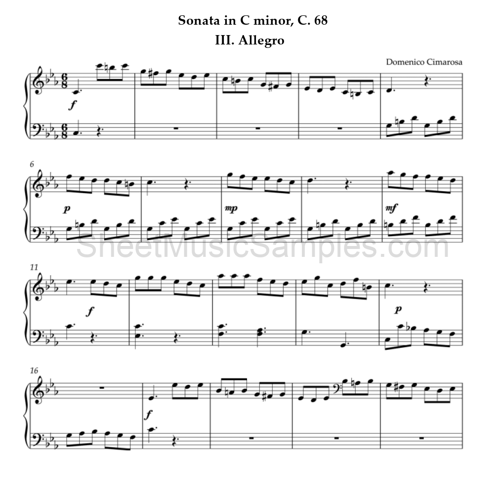 Sonata in C minor, C. 68 - III. Allegro