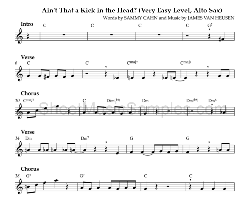 Ain't That a Kick in the Head? (Very Easy Level, Alto Sax)