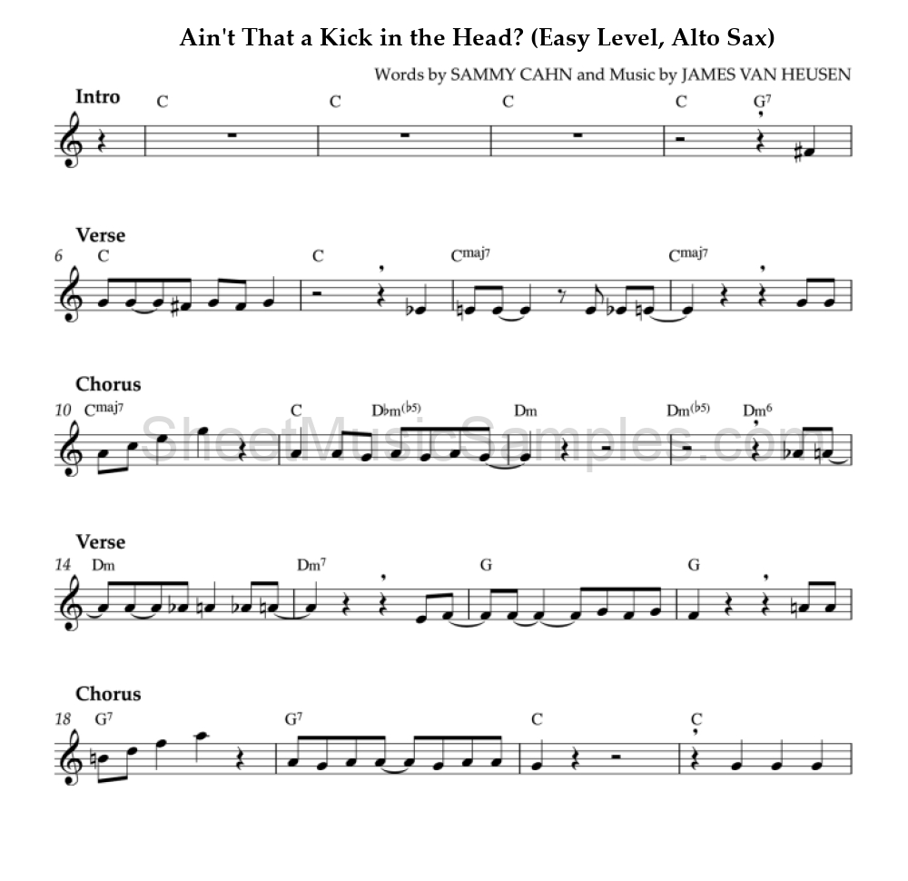 Ain't That a Kick in the Head? (Easy Level, Alto Sax)