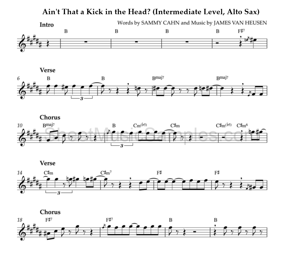 Ain't That a Kick in the Head? (Intermediate Level, Alto Sax)