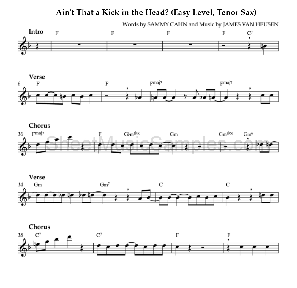 Ain't That a Kick in the Head? (Easy Level, Tenor Sax)