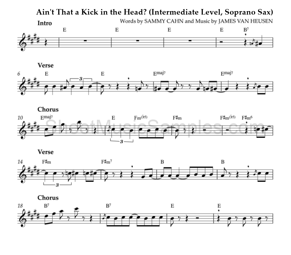 Ain't That a Kick in the Head? (Intermediate Level, Soprano Sax)