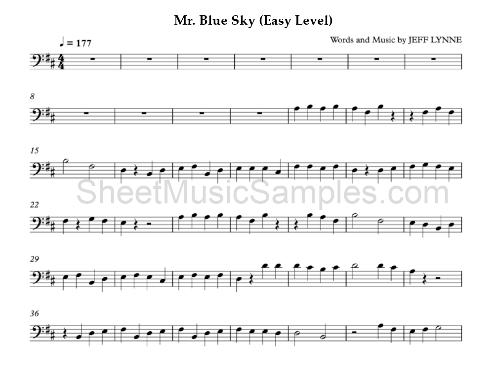 Mr. Blue Sky (Easy Level)