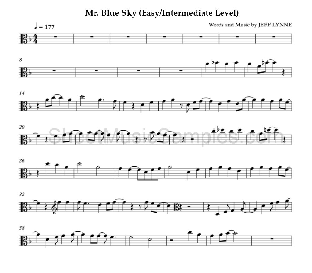 Mr. Blue Sky (Easy/Intermediate Level)