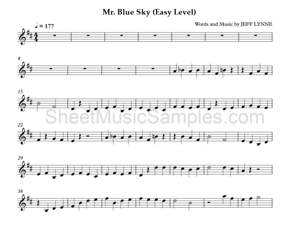 Mr. Blue Sky (Easy Level)