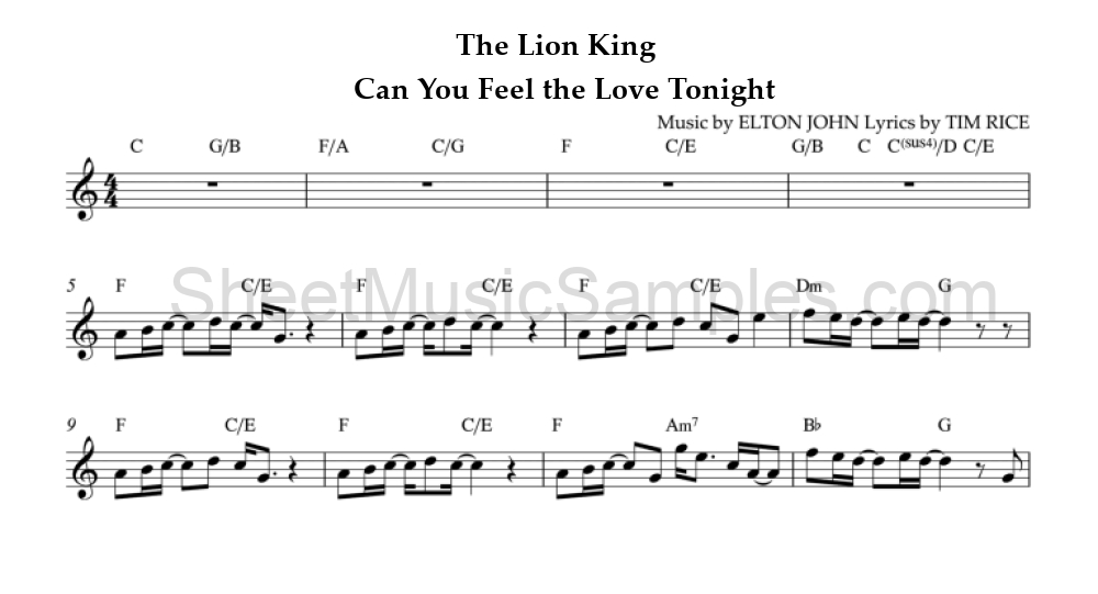 The Lion King - Can You Feel the Love Tonight