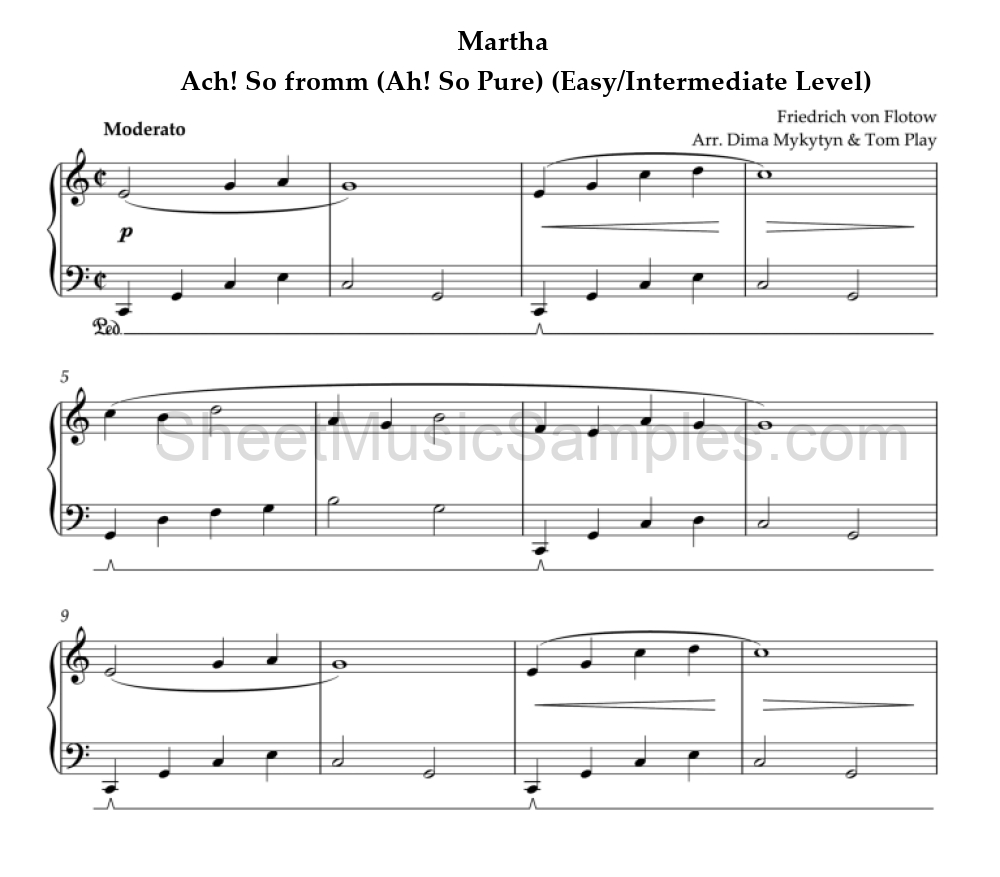 Martha - Ach! So fromm (Ah! So Pure) (Easy/Intermediate Level)